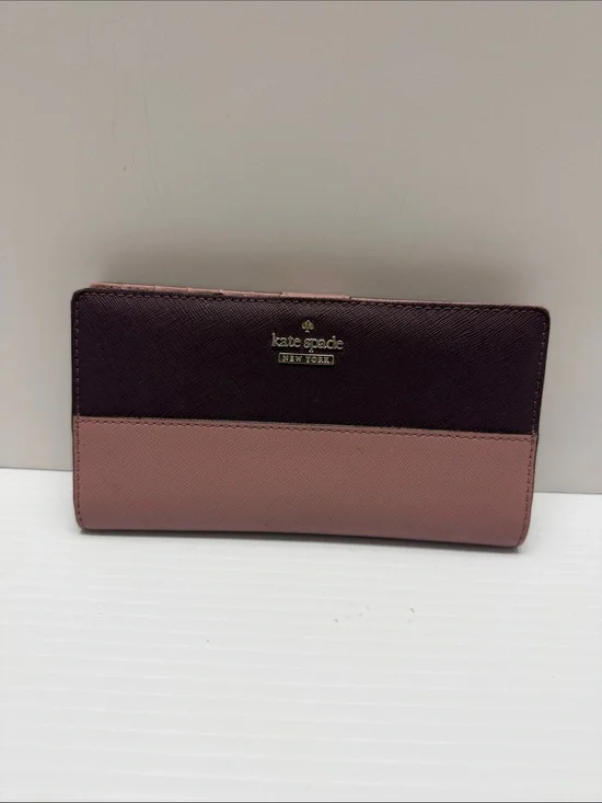 Kate Spade Two-Tone Plum and Dusty Pink Continental Wallet
