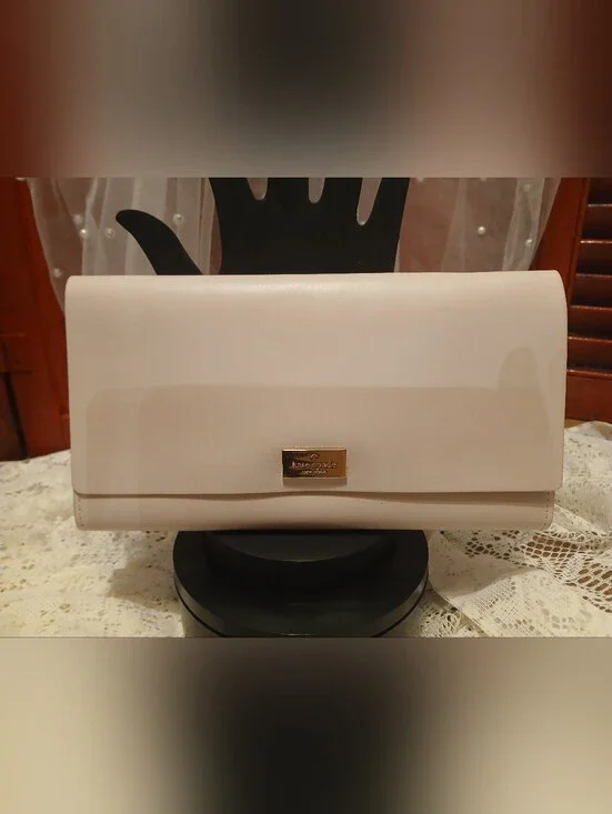Kate Spade Light Pink Leather Clutch - Elegant Evening Bag