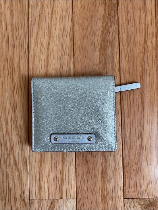 Kate Spade New York Silver Glitter Small Wallet