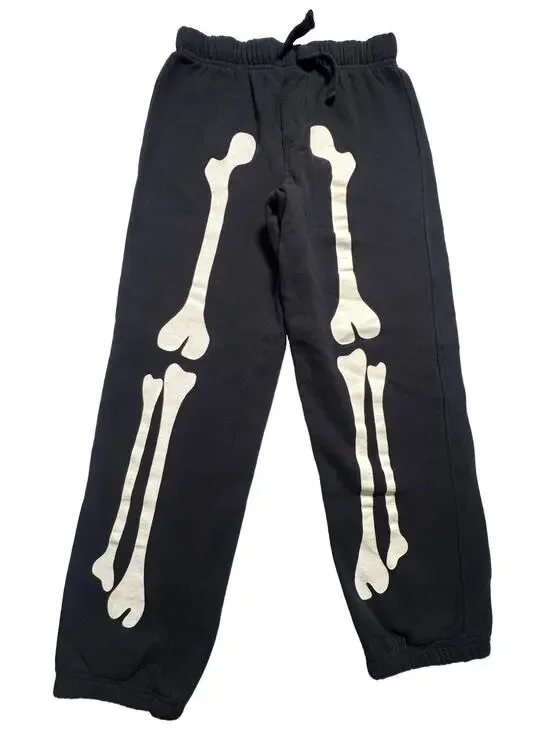 Crazy 8 Boys Skeleton Glow Bones Jogger Sweatpants Black Size L 10-12 Halloween