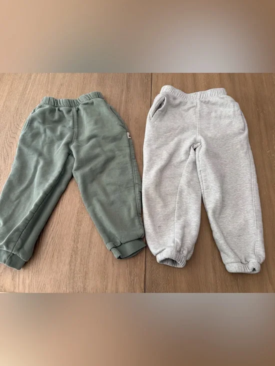 Zara Kids Jogger Set - Sage Green & Light Gray