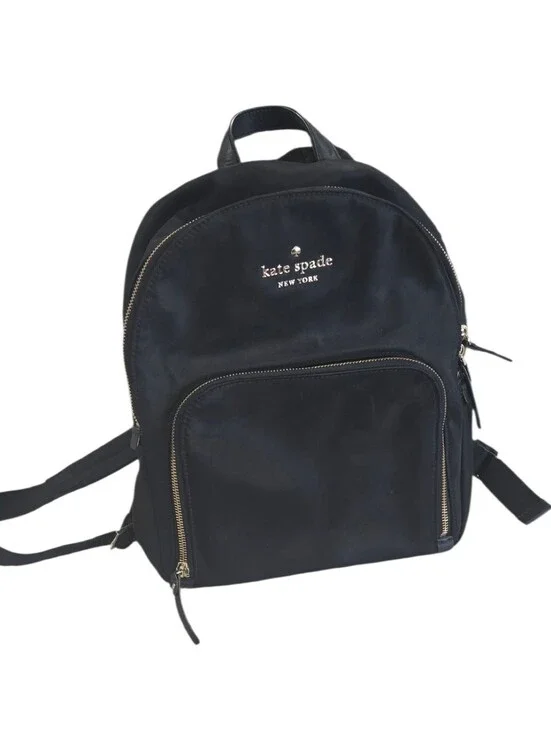kate spade Black Nylon Backpack with Gold Hardware