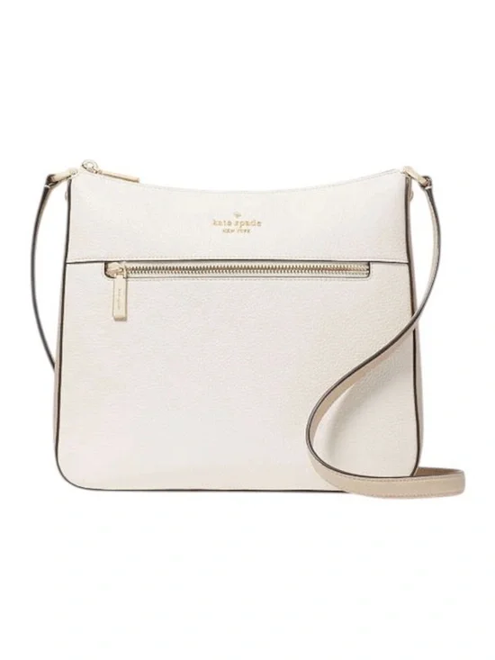 Kate Spade Cream and Tan Pebbled Leather Large Crossbody NWT