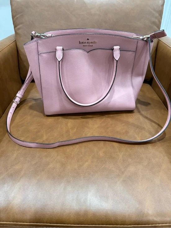 kate spade blush pink leather tote with adjustable crossbody strap