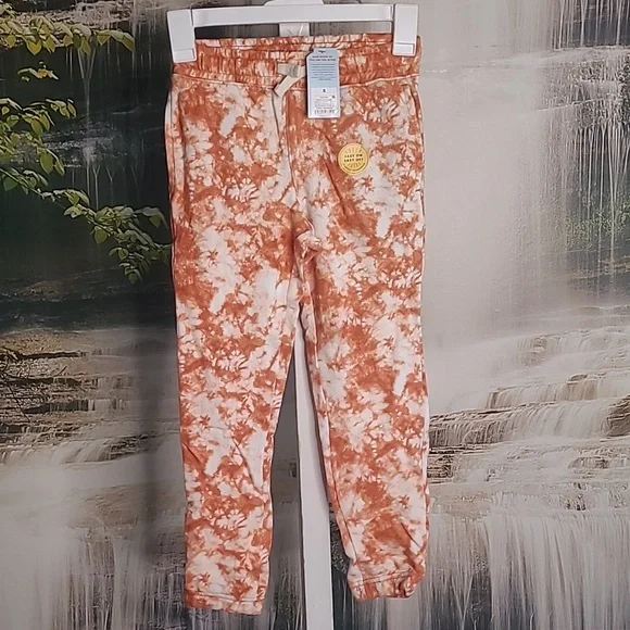 New with tags! Cat & Jack Boys Small orange copper tie dye sweatpants