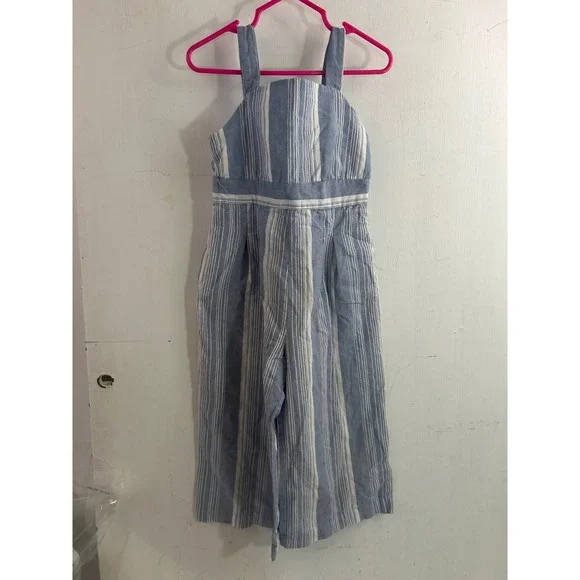 Tommy Bahama Jumpsuit 3T Blue White Striped Tie Back Cotton Girls