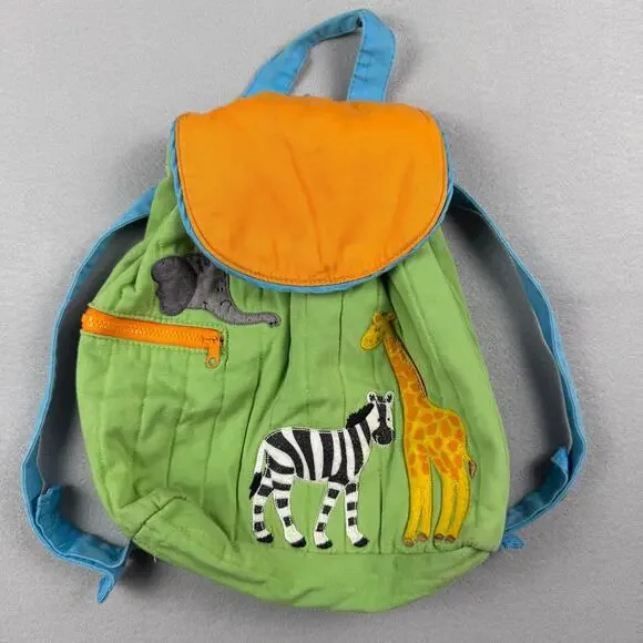 Vintage Stephen Joseph Kids Safari Animal Mini Backpack Cotton