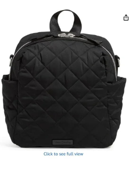 Women's Performance Twill Convertible Small Backpack, Black, One Size