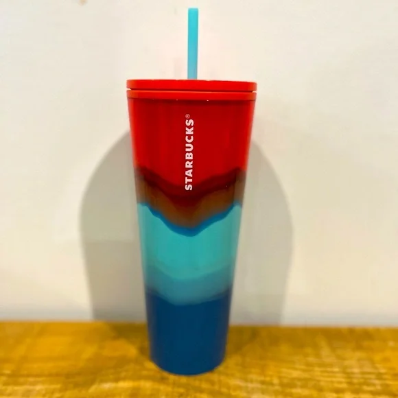 Starbucks red and blue ombré tumbler‎