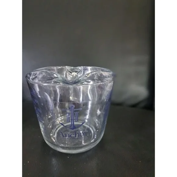 Vintage Anchor Hocking Blue  Measuring Cup D-Handle  16 oz 2 Cup 1‎ Pint
