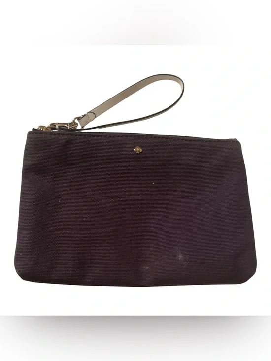 kate spade plum canvas wristlet with gold spade
