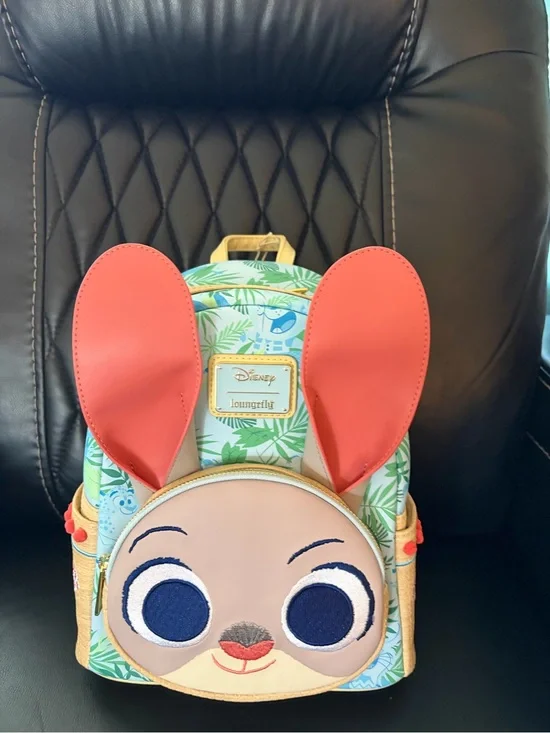Loungefly Kids Bunny Mini Backpack in Coral and Teal