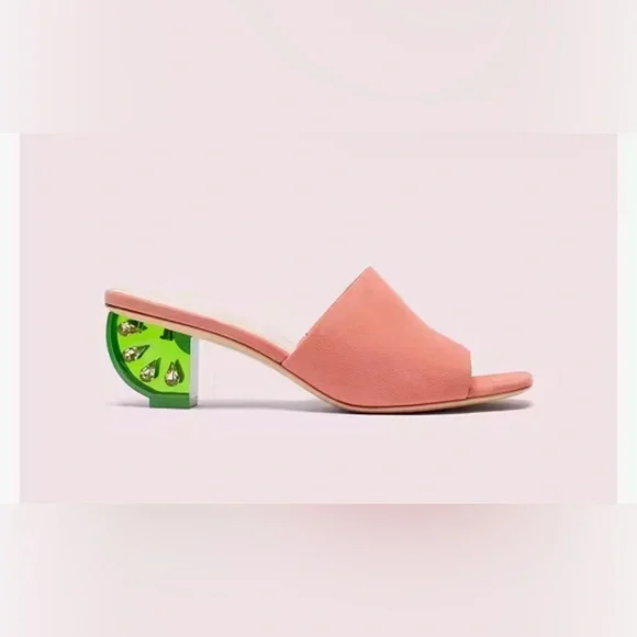 Kate Spade Citrus Slide Sandals in Vibrant Coral Color Size: 6.5