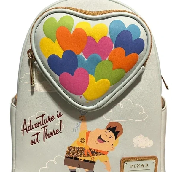 Loungefly Pixar Up Backpack Disney Russell Heart‎ Balloon NWT