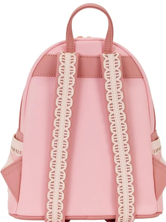 Loungefly Disney Princess Silhouettes Floral Lace Pink Backpack Belle Snow NWT