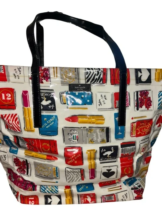 KATE SPADE MORGAN MATCHBOOK LIPSTICK PRINT TOTE- BON SHOPPER