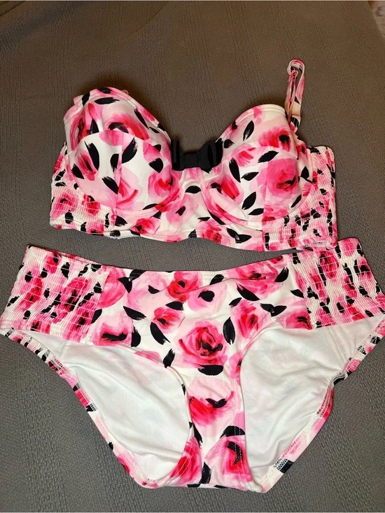 Kate Spade Pink Rose Print Bikini Set