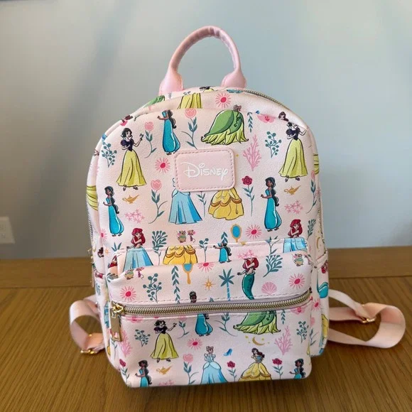 Disney Princess Mini Backpack Womens OS Pink Allover Print Bag