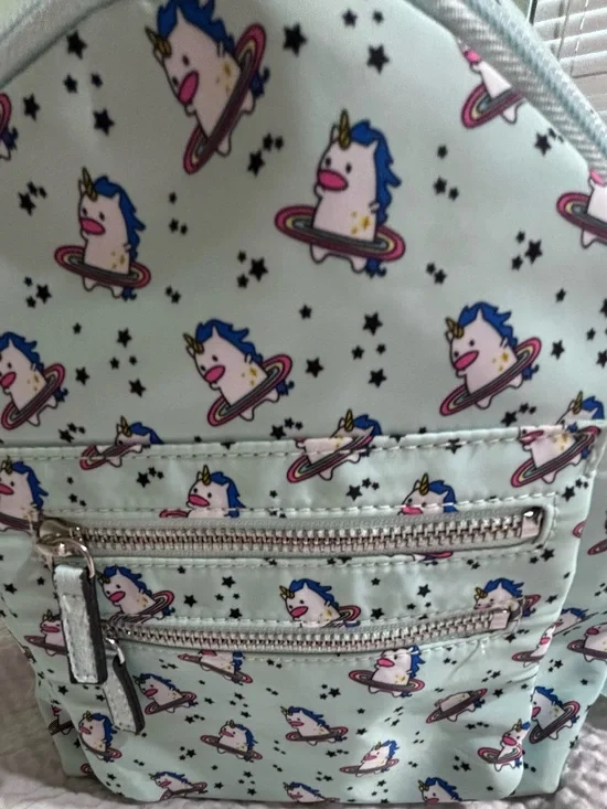 Cute Mint Unicorn Print Backpack - Women