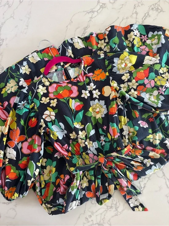 Kate Spade New York Flower Bed Lawn Midi Dress - Black Floral - Size XS