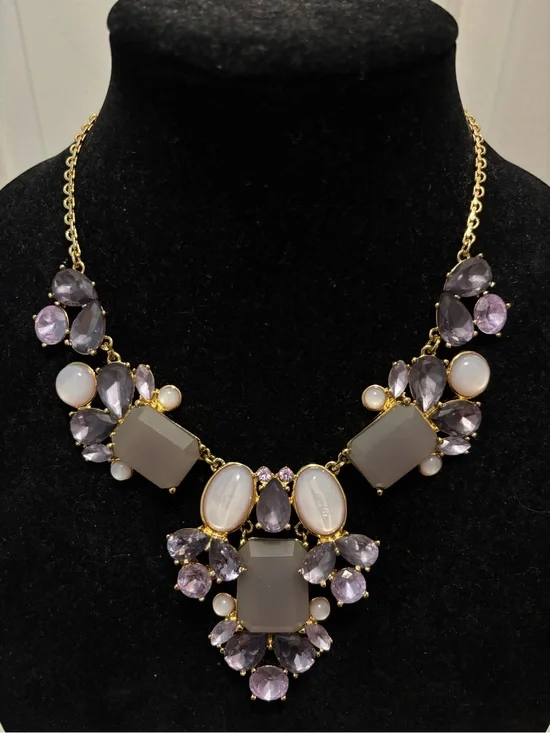 kate spade Gold-Tone Necklace with Lavender and Cream Stones