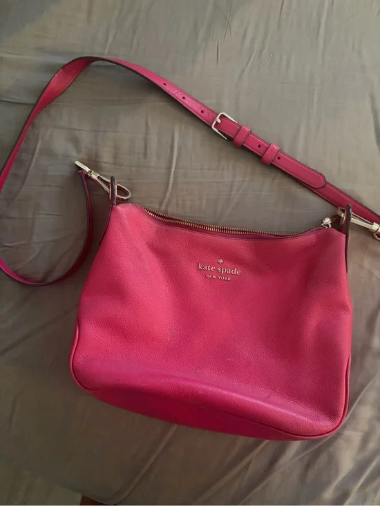 kate spade Hot Pink Pebbled Leather Shoulder Bag