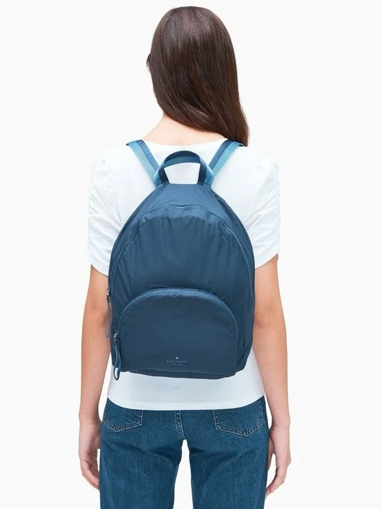 Kate Spade Arya Nylon Packable Backpack Navy Blue