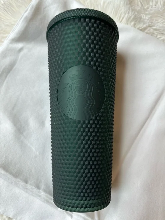 Starbucks Matte Forest Green Studded Venti 24oz Cold Cup Tumbler Reusable Cup