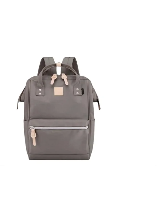 Himawari Gray Laptop Backpack Wide Opening Travel Diaper Bag School Bag