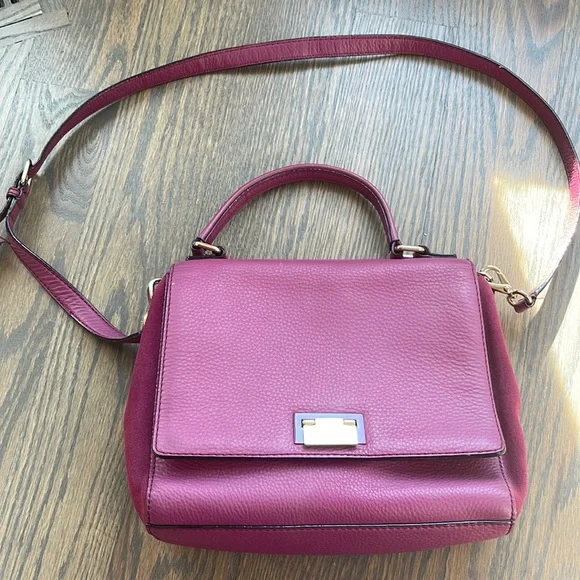 Women’s Kate Spade Burgundy/Purple Leather/Suede Satchel Bag