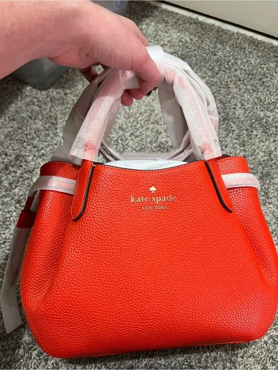 Kate Spade Dumpling Small Satchel in Tomato Slice Brand New