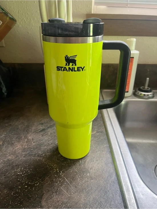 Stanley Neon Yellow Travel Mug with Black Handle