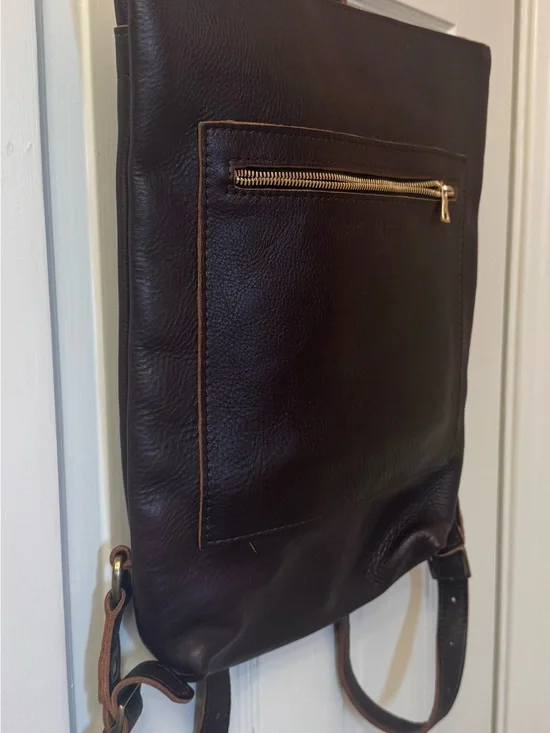 Portland Leather Laptop Backpack - Dark Brown