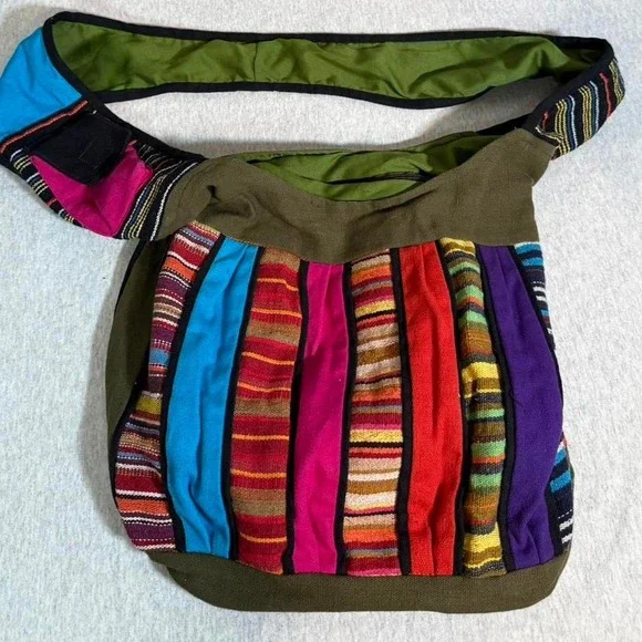 Bohemian Patchwork Crossbody Shoulder‎ Bag Multicolor Hippie Festival Tote 🌈
