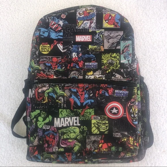 Marvel backpack superhero avengers captain America hulk SpiderMan iron man