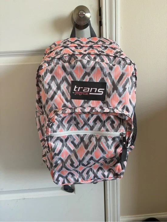 Trans by JanSport Pink & Gray Patterned Backpack
