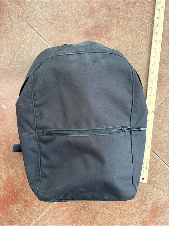 Lo and Sons Black Backpack with Front Zip Pocket