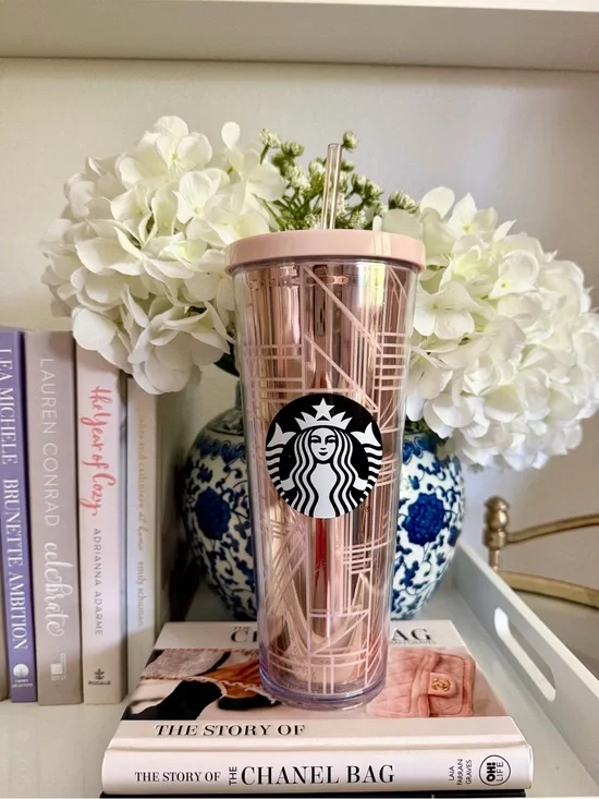 Starbucks 2017 Geometric Rose Gold Metallic Venti Cold Cup