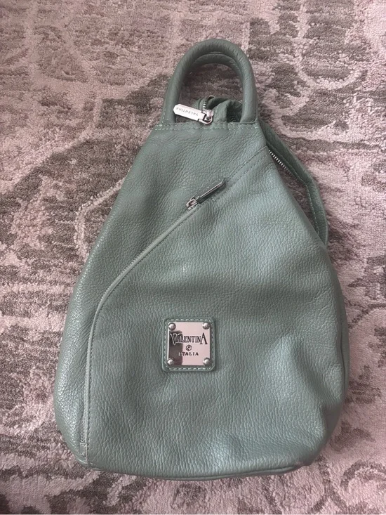 Valentina Italia Mint Green Leather Sling Bag