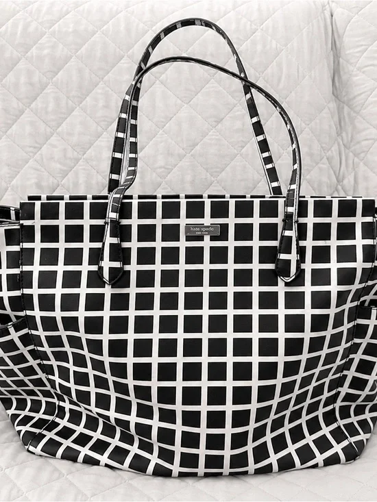 kate spade Black and White Grid Print Tote