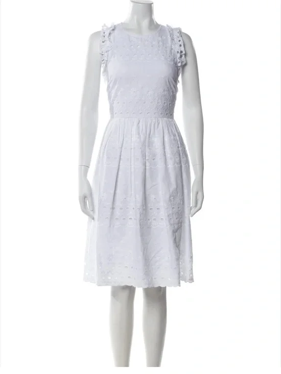 kate spade White Eyelet Sleeveless Midi Dress