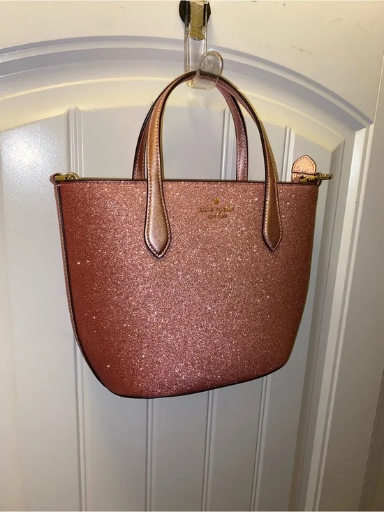 kate spade rose gold glitter tote