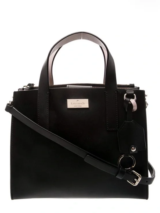 kate spade Black Leather Top-Handle Satchel with Detachable Strap