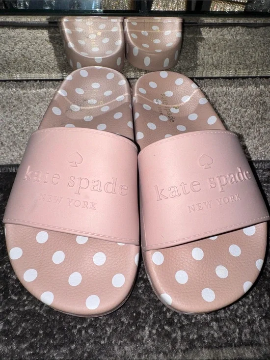 kate spade Pink Polka Dot Slide Sandals