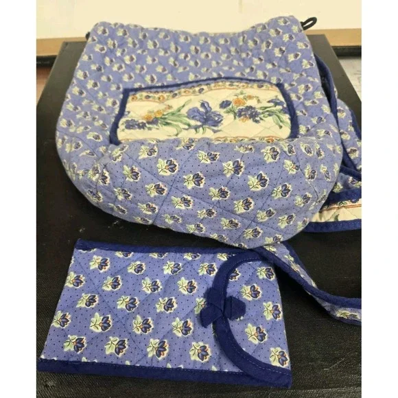 Vntg Floral  Backpack Blue
