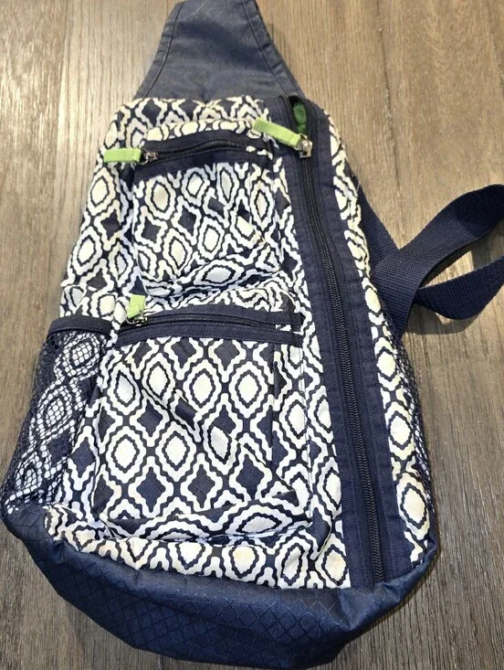 Thirty One Blue/white Shoulder Bag/sling/cross Body