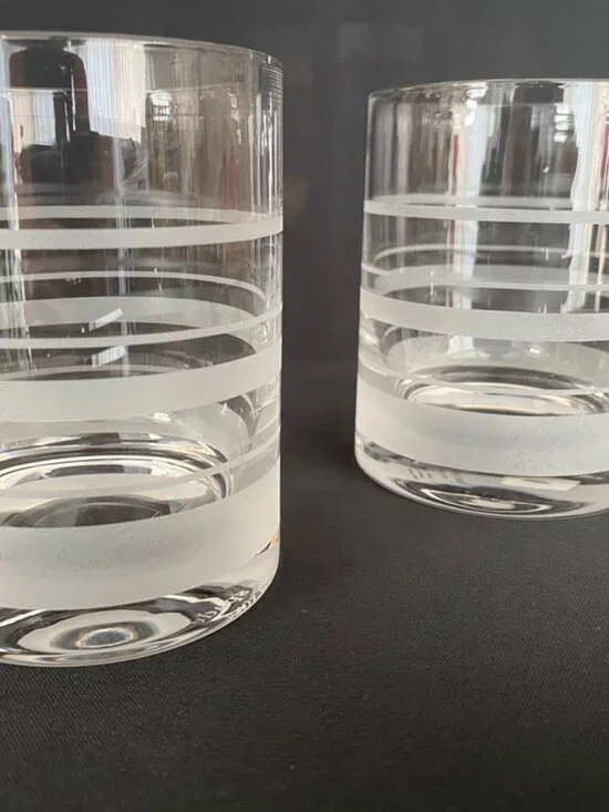 Kate Spade /Lenox Hamilton Street etched double old fashioned glasses (set of 2)