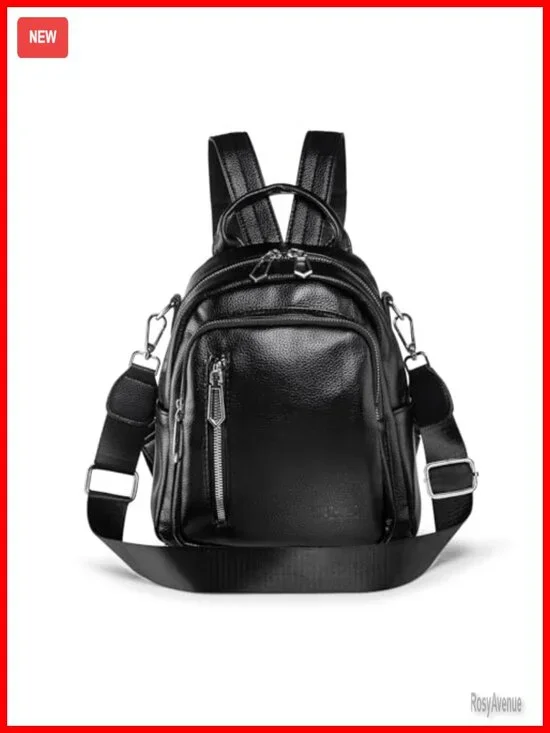 PU Leather Mini Backpack Purse 3-in-1 Handbag Travel Daypack