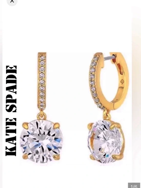 KATE SPADE DROP CRYSTAL DROP EARRINGS BOX DUST CLOTH
