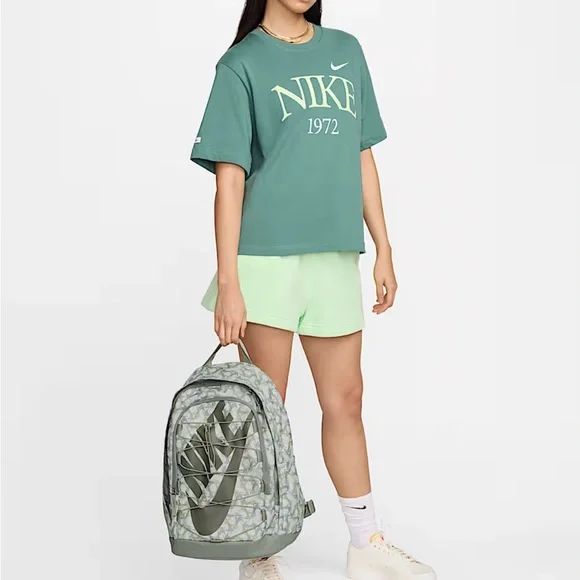 Nike Hayward Olive & White Swoosh Pattern Backpack FZ2520-121 Streetwear NWT